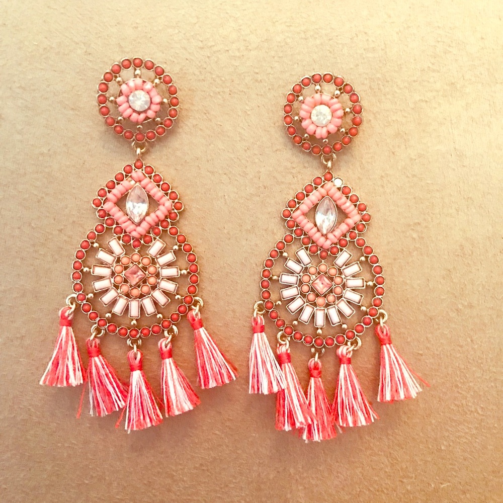 BaubleBar pink dangling earrings